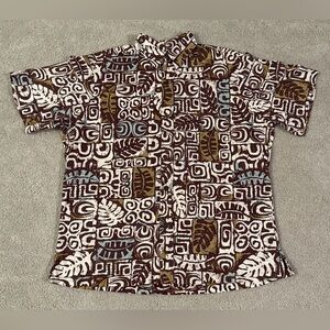 Vintage Bishop St Apparel Men’s L Traditional Hawaiian Print Collard Shirt